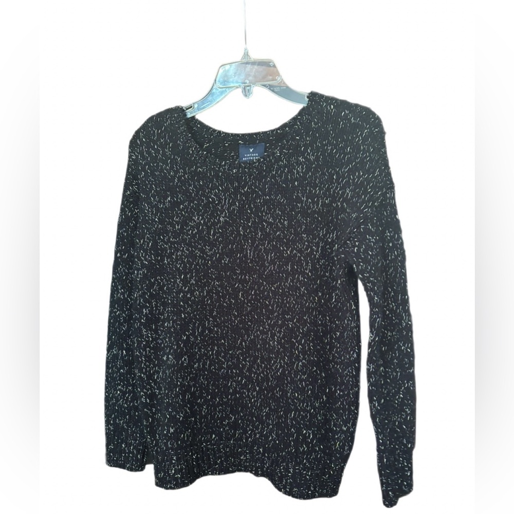 American Eagle Vintage Boyfriend Sweater – Speckled Knit, Slouchy Cool Small